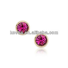 Wholesale pink crystal cheap small stud earring